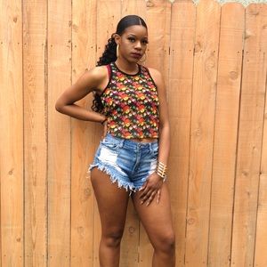 Floral Mesh Tank Top